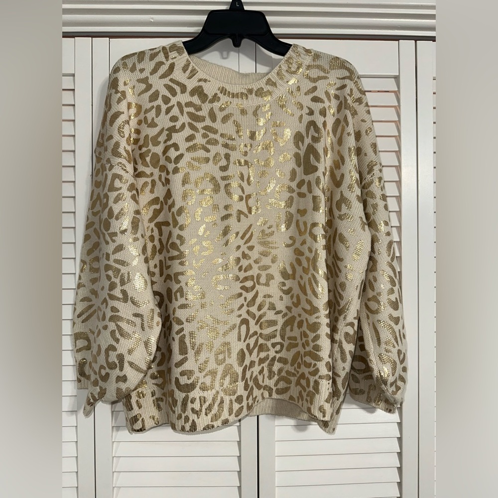 Gold Leopard Print Sweater